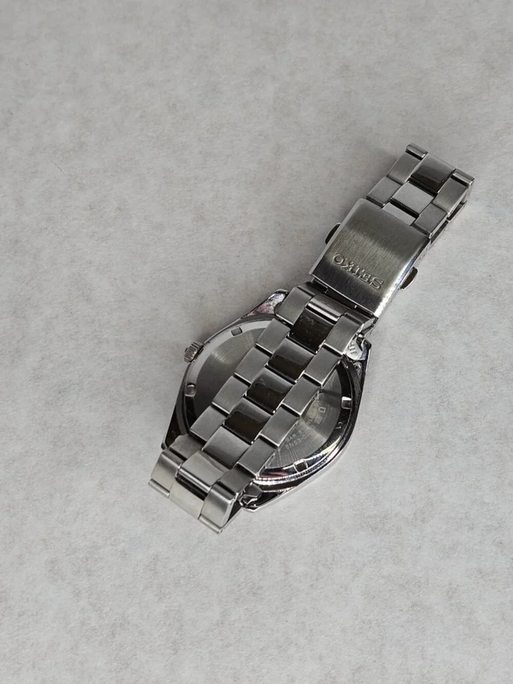 Seiko 6N53-00A0 Black Face Crystal Date Stainless Steel Watch